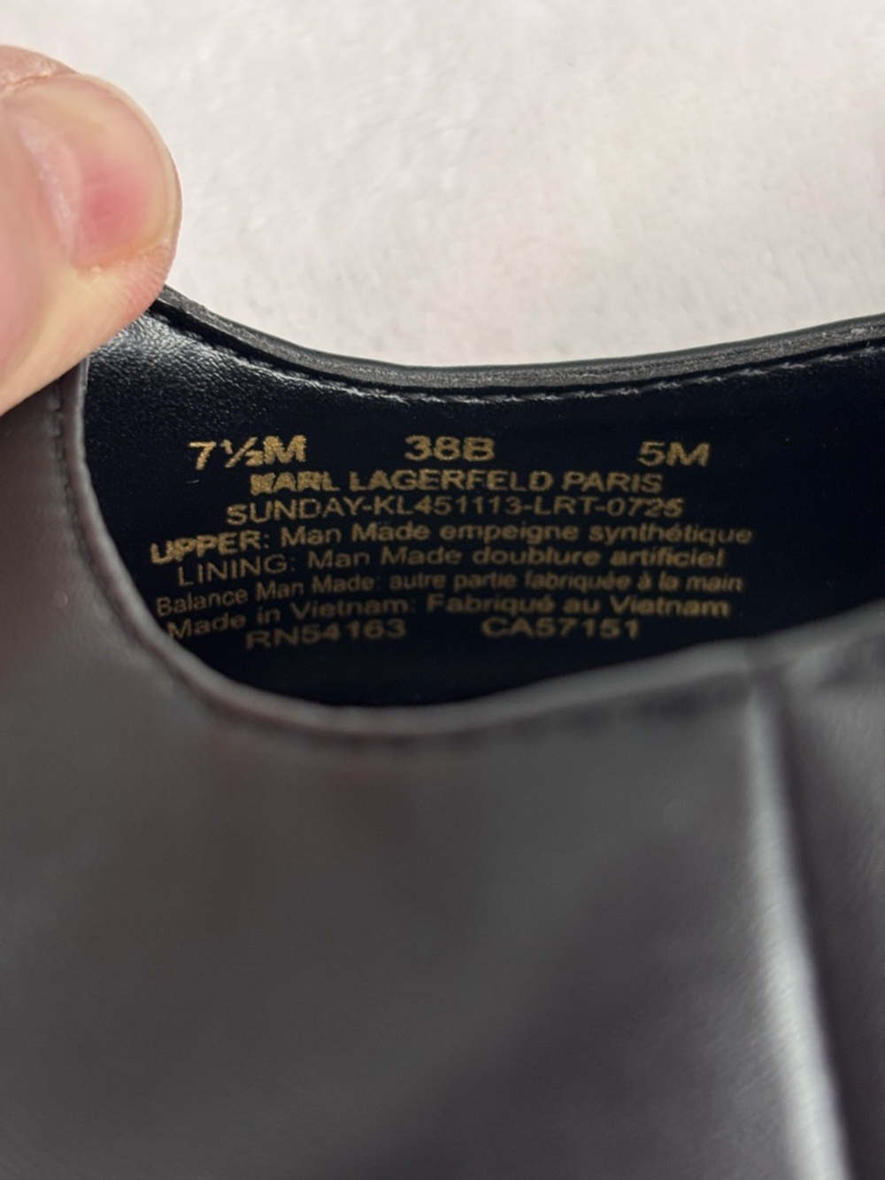 KARL LAGERFELD Sunday Black Faux Leather Slingback Kitten Heel Pump--NWOB--7.5 - Picture 13 of 15